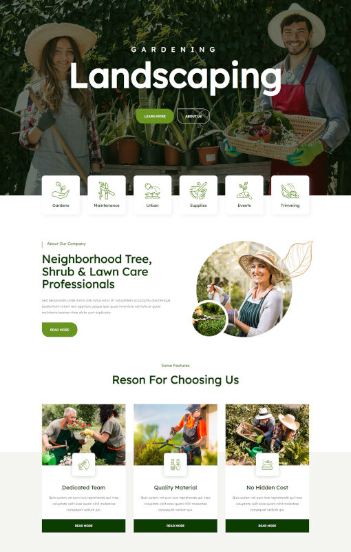 one-stop shop for landscaping websites